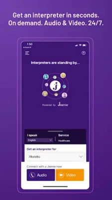 Jeenie 24/7 Live Interpreting android App screenshot 10